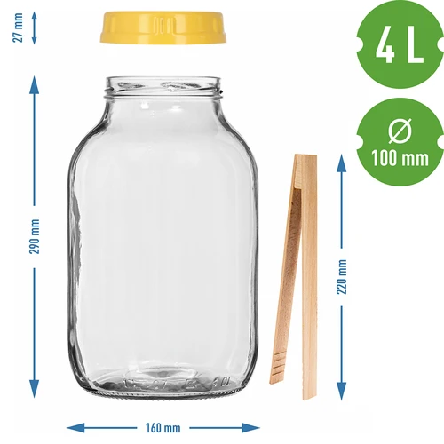 Purkki TO 4 L, pihdit ja muovikansi fi 100, kahvalla - 7
