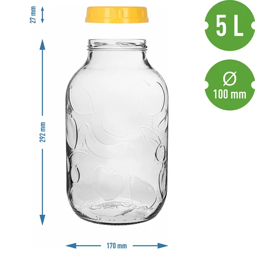Purkki TO 5 L ja muovikansi fi 100, kahvalla - 7