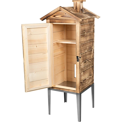 Puulämmitteinen savustuskammio - kuusipuuta, 200 l, ruostumattomasta teräksestä valmistetulla jalustalla - 2