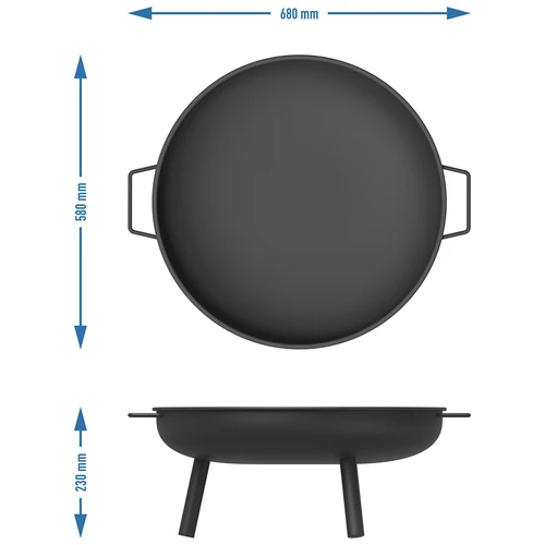 Puutarhan tulikulho Ø58 cm, pyöreä kulhomalli - 9