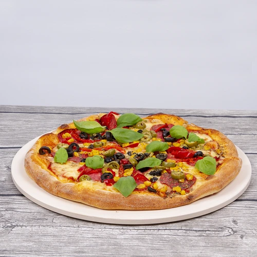 Pyöreä pizzakivi, valmistettu kordieriitista, halkaisija 33 cm - 18