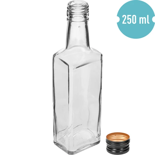 Receptura-pullo 250 ml, musta kierrekorkki, 1 kpl - 2