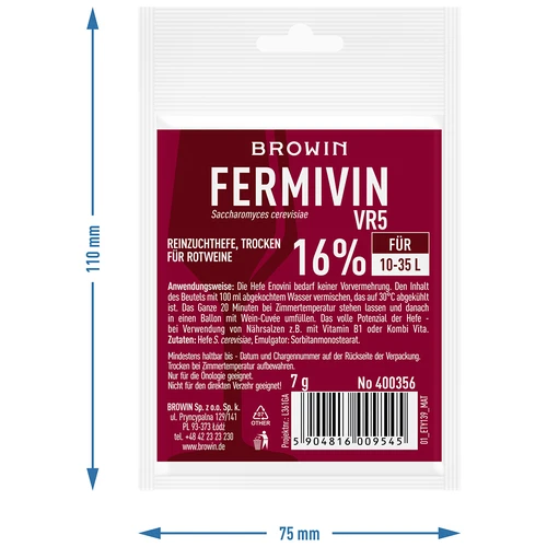 Reinzuchthefe, Kuiva Fermivin VR5 7g - 3