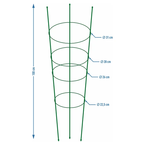 Rengastuki kasveille 4 rengasta 1m - 2