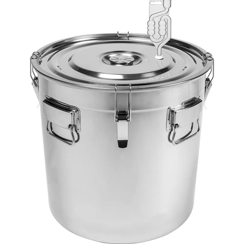 Ruostumattomasta teräksestä valmistettu 60 l säiliö kannella  - 1 