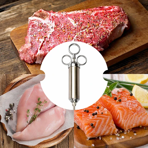 Ruostumattomasta teräksestä valmistettu injektioruisku 60 ml + 2 neulaa - 10