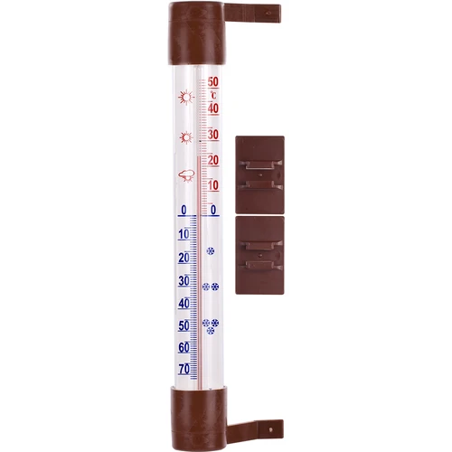 Ruskea ulkolämpömittari (-60°C - +50°C) 23cm  - 1 