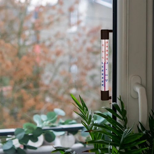 Ruskea ulkotermometri (-50°C - +50°C) 18cm - 7