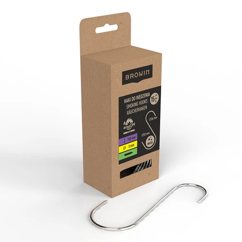 S-malliset savustuskoukut, teroitetut, 150 x 3 mm, 15 kpl - 2