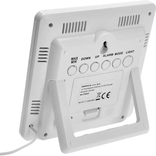 Sääasema – elektroninen, taustavalaistu, anturi, valkoinen - 3