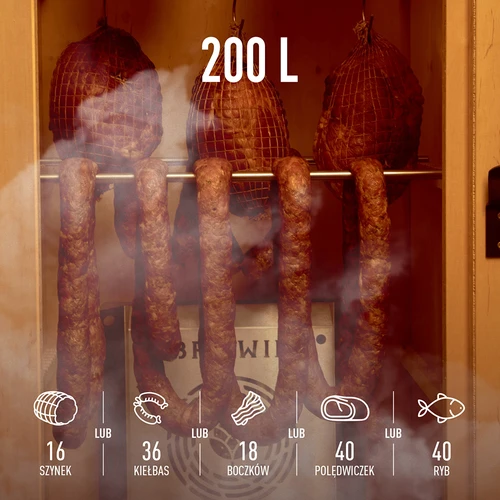 Sähköinen savustinkaappi dragON PLYWOOD NATURE 100E sähköisellä lämmitysmoduulilla ja ohjaimella - 8