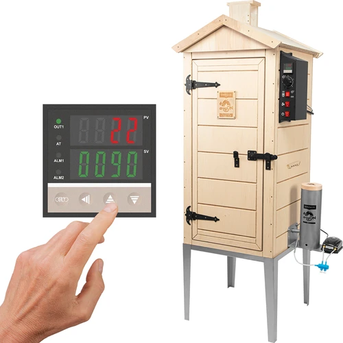 Sähkösavustin dragON PLYWOOD NATURE 100E sähköisellä lämmitysmoduulilla ja ohjaimella
