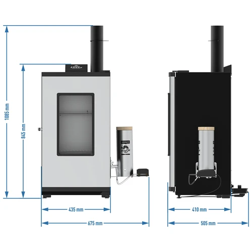 Sähkösavustinkaappi – dragON savugeneraattorilla, digitaalinen 65 l - 8