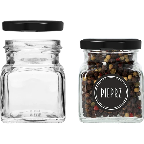 Sarja 12 x 120ml purkki + 30 etikettiä mausteiden merkitsemiseen - 7