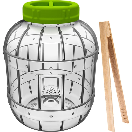 Särkymätön, monikäyttöinen hapatuspurkki + pihdit, 5L  - 1 