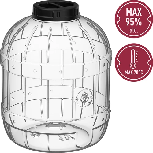 Särkymätön, monikäyttöinen purkki mustalla kannella, 15L - 4