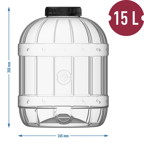 Särkymätön, monikäyttöinen purkki mustalla kannella, 15L - 5