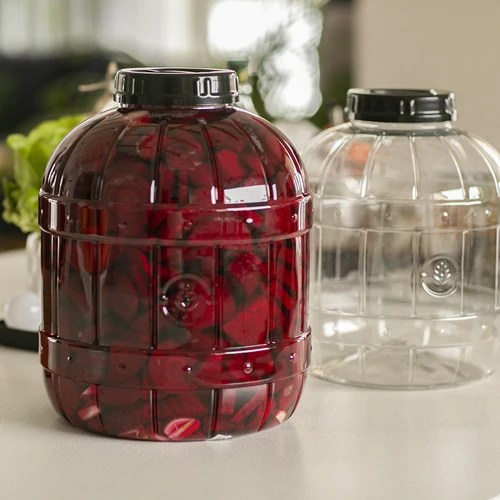 Särkymätön, monikäyttöinen purkki mustalla kannella, 5L - 9