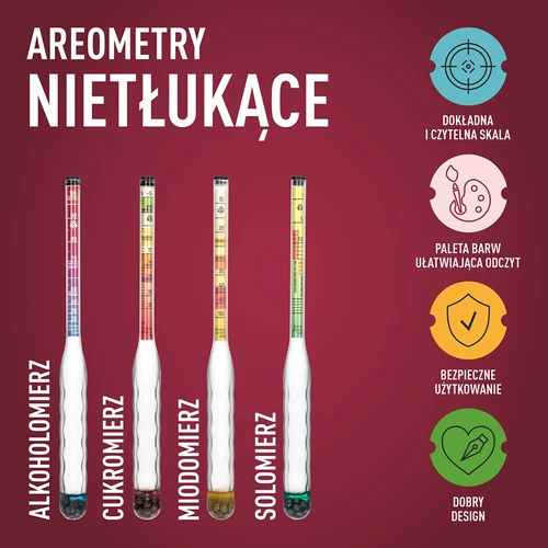 Särkymätön sokerimittari mittaputkella, mittausalue: -5-35°Blg - 7