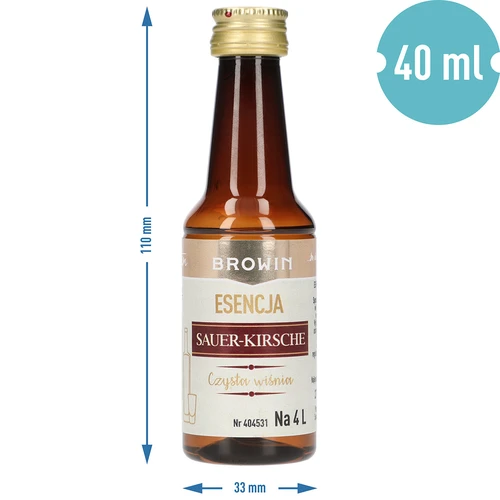Sauer-Kirsche -esanssi – Kirkas hapankirsikka, 40 ml, 4 litralle - 8
