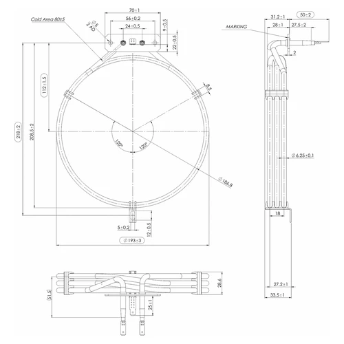 Savustimen lämmitysvastus - 2,7 kW - 4