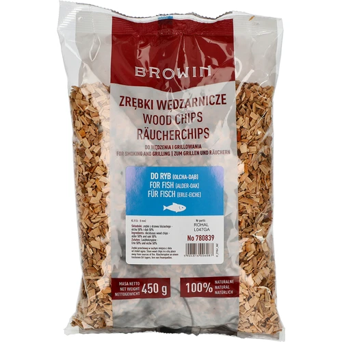 Savustus-/grillauslastut, 50 % tammi + 50 % leppä, 450 g, luokka 8