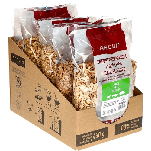 Savustus-/grillauslastut, omenapuu, 450 g, kl. 8 - 3
