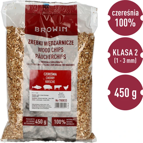Savustus- ja grillauslastut, kirsikka, 450 g, luokka 2 - 3