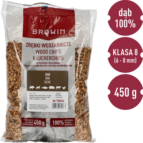 Savustushake/grillihake, tammi, 450 g, luokka 8 - 3