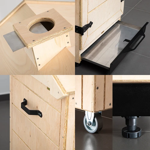 Savustuskammio sertifioidusta vanerista, kehyksetön 200L, pyörillä - 3