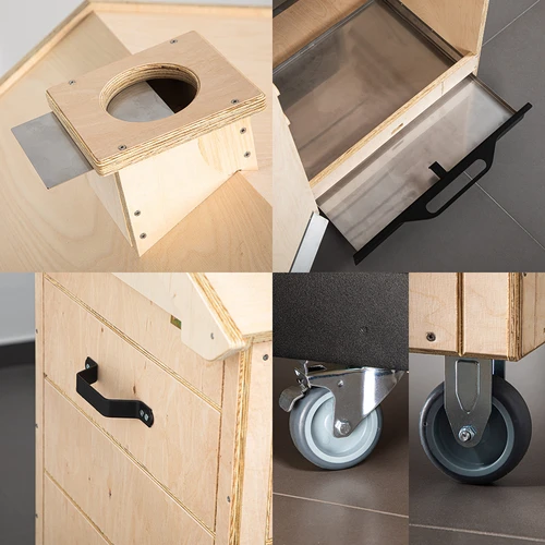 Savustuskammio sertifioidusta vanerista, rungoton, 320 l, pyörillä - 3