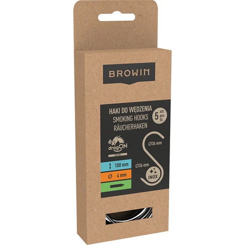 Savustuskoukut – S-malliset, teroitetut, 4 mm x 100 mm, 5 kpl - 5