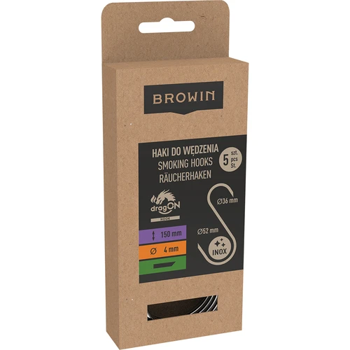 Savustuskoukut – S, päät viistetty 45°, 4 mm x 150 mm, 5 kpl - 3