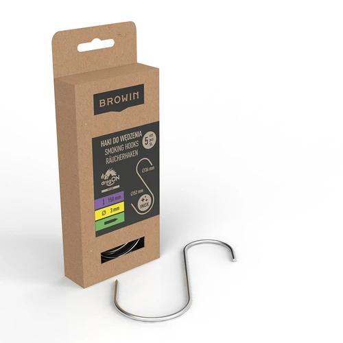 Savustuskoukut – S, teroitettu, 3 mm x 150 mm, 5 kpl - 2