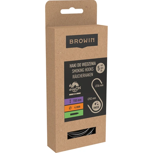 Savustuskoukut – S, teroitettu, 4 mm x 150 mm, 5 kpl - 3