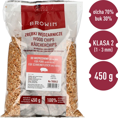 Savustuslastut savustukseen/grillaukseen 70 % leppä + 30 % pyökki, 450 g, kl. 2 - 3