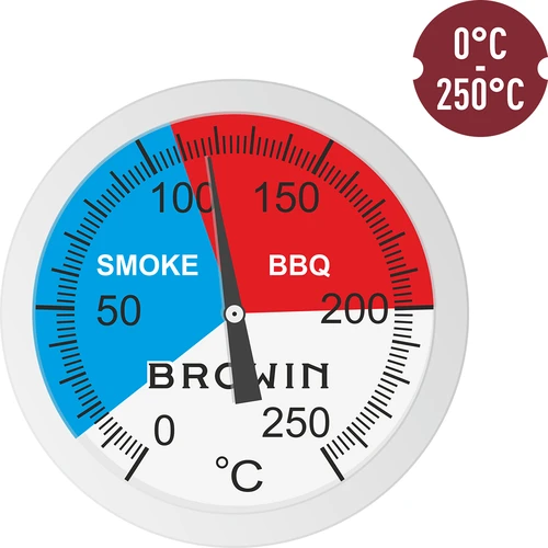 Savustusuunin ja BBQ:n lämpömittari (0°C - +250°C) 5,2cm - 4