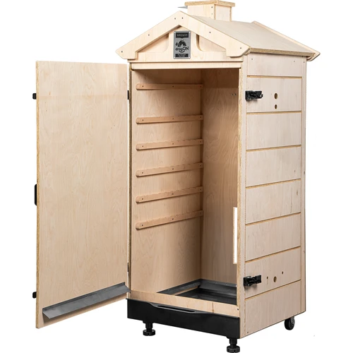 Sertifioidusta vanerista valmistettu rungoton 200 l savustuskaappi, pyörillä - 2