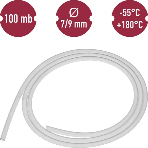 Silikoniletku fi 7/9mm -55 +180°C mb - 2