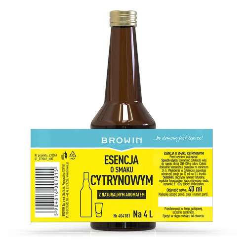 Sitruunaesanssi luonnollisella aromilla 4 litralle - 40 ml - 6