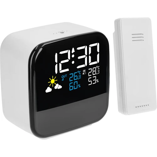 Soensin elektroninen sääasema - langattomalla anturilla, herätyskellolla ja yövalolla