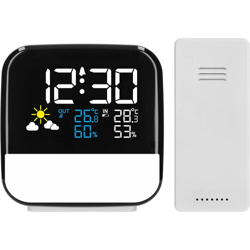 Soensin elektroninen sääasema - langattomalla anturilla, herätyskellolla ja yövalolla - 2