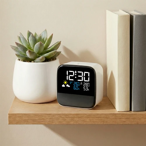 Soensin elektroninen sääasema - langattomalla anturilla, herätyskellolla ja yövalolla - 5