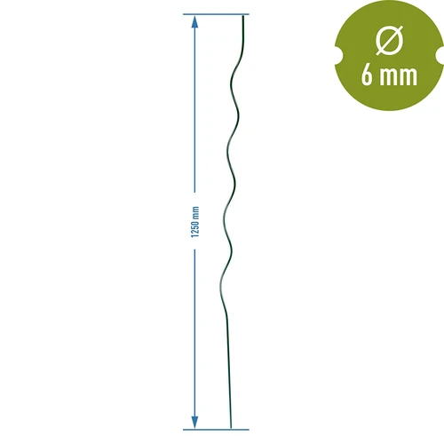 Spiraaliterästikku 1,25m x 6mm - 2