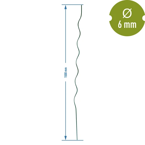 Spiraaliterästikku 1,50m x 6mm - 2