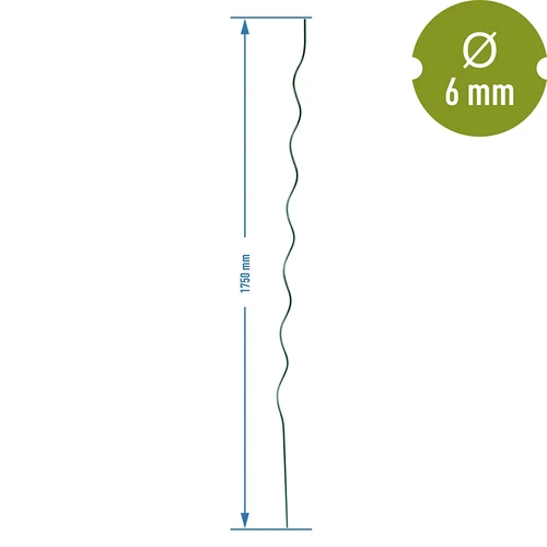 Spiraaliterästikku 1,75m x 6mm - 2