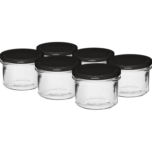 Suora purkki 235 ml (fi82) mustalla kierrekannella 6 kpl  - 1 