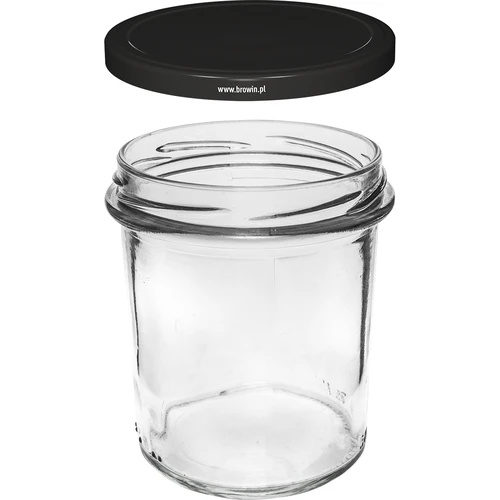 Suora purkki 350 ml mustalla kannella fi82 - 6 kpl - 3