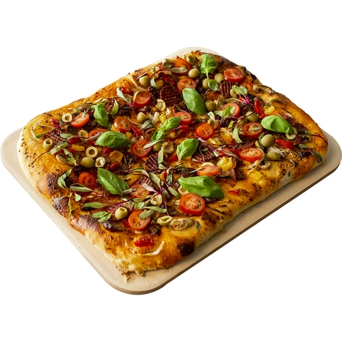 Suorakulmainen pizzakivi, valmistettu kordieriitista, - 38 x 30,5 cm  - 1 