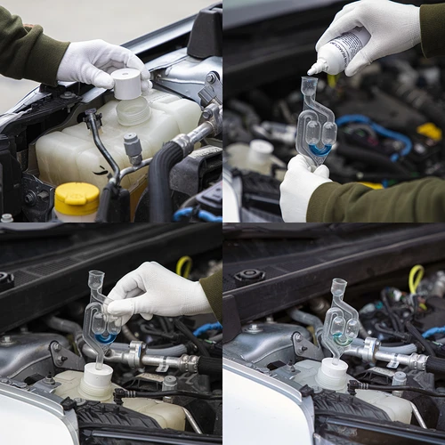 Sylinterikannen tiivisteen tester - 6 adapteria, 100 ml nestettä - 5